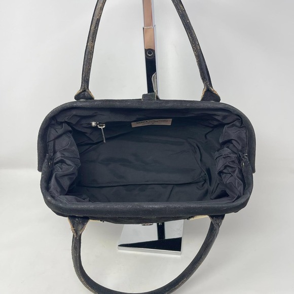 Circle Y Sibyls Collection Western Satchel Black Suede Leather Silver Buckle NFR - Picture 9 of 10